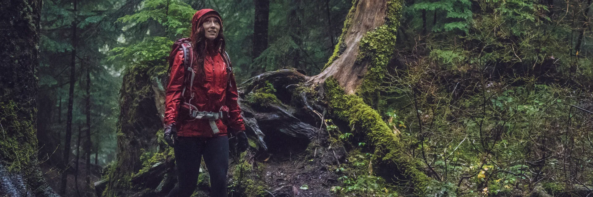 Nikwax Woman Walking Waterproof Jacket Woodland 1920px